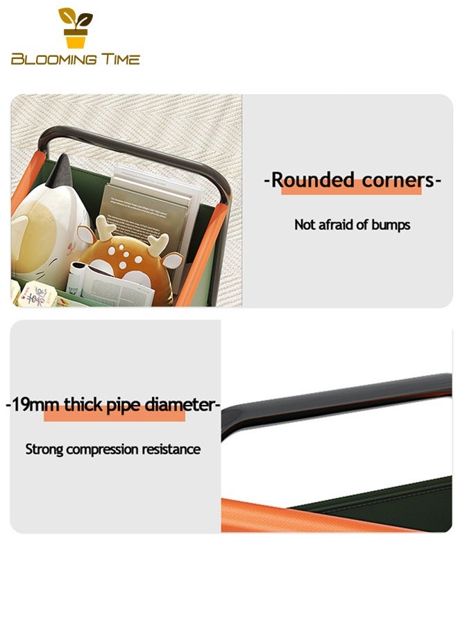 بلومنغ تايم لعبة سلة التخزين أشتات صندوق تخزين للإزالة الرف سلة غرفة نوم غرفة المعيشة سعة كبيرة سلة التخزين ، البيج - Image 4