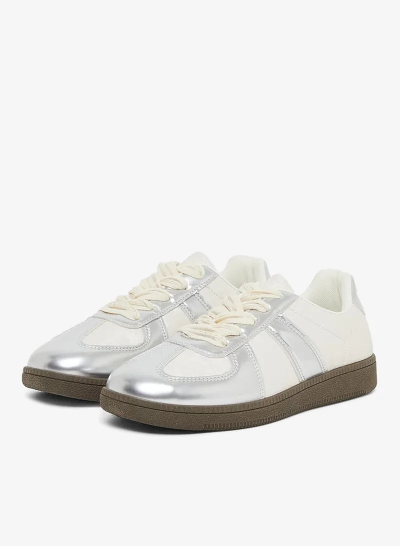 Styli Active  Retro Metallic Panel Sneakers for Women | Best Price UAE