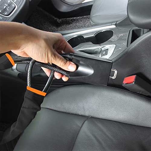 KAYCENTOP Car Steering Wheel Lock, Seat Belt Lock, Anti-Theft Device, Max 17 Inch Length, Small and Light-Weight, Multi-Functional, Fit Most Vehicle, SUV, Golf Cart Security (Black) - Image 2