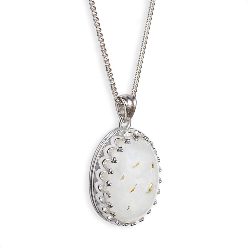 Milky Treasures قلادة تاج كنوز الحليب مجموعة صنع مجوهرات حليب الثدي | قلادة فضة استرليني 925 بحجم 18 مم | تذكار الرضاعة الطبيعية | هدايا للأمهات الجدد | سجل حفلات استقبال المواليد | إرضاع (مجموعة كاملة) - Image 1