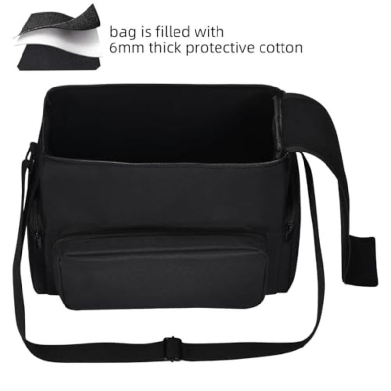 Speaker Carrying Bag for JYX S55 Karaoke Wireless Bluetooth Speaker Tote Bag with Shoulder Strap, Protective Storage Case with Multifunctional Pouch for Microphones and Accessories Black Case Only - Image 4
