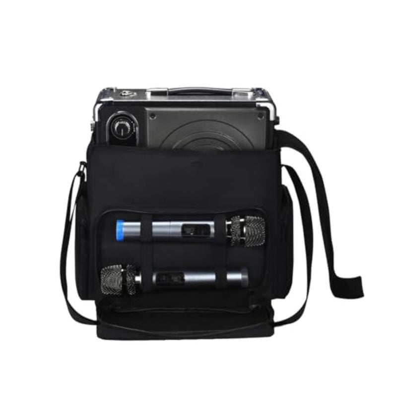 Speaker Carrying Bag for JYX S55 Karaoke Wireless Bluetooth Speaker Tote Bag with Shoulder Strap, Protective Storage Case with Multifunctional Pouch for Microphones and Accessories Black Case Only - Image 1