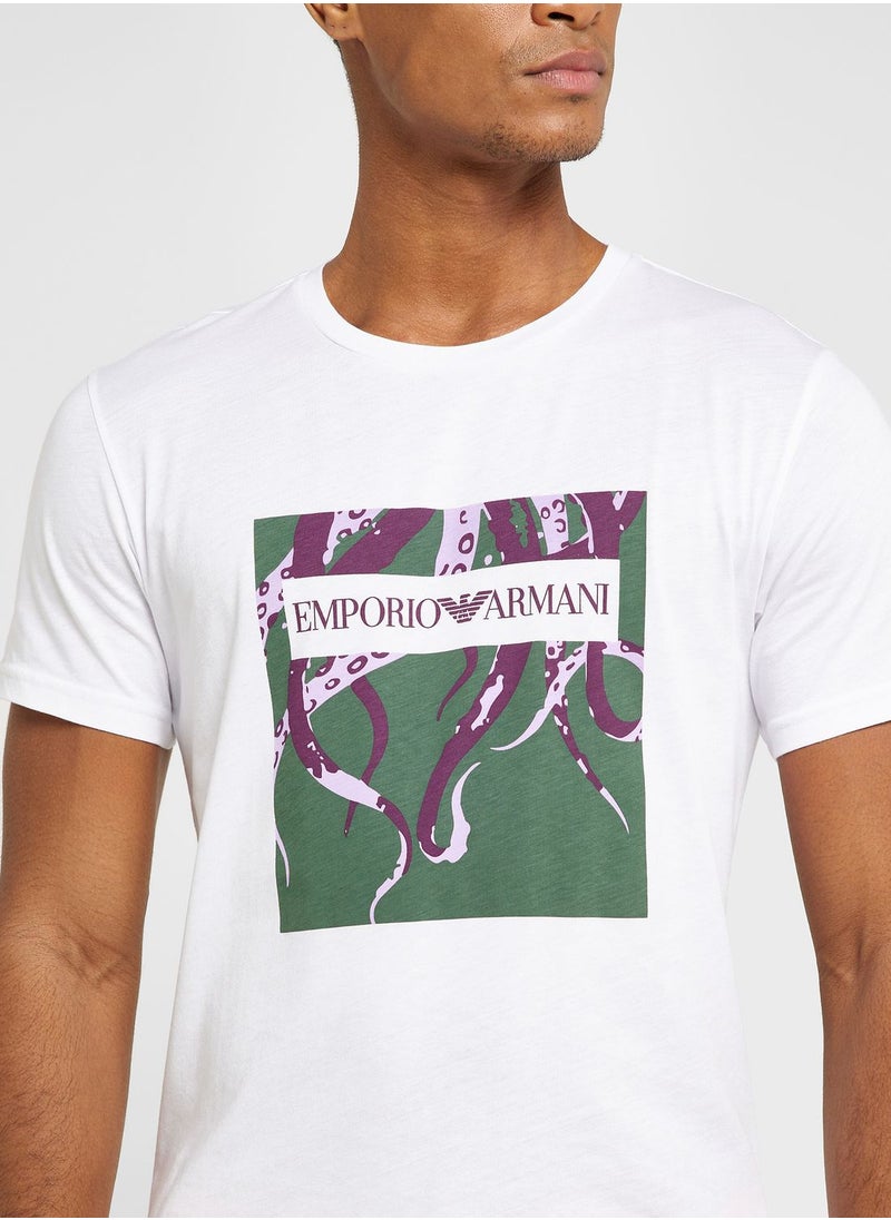 EMPORIO ARMANI - Graphic Crew Neck T-Shirt - Image 1