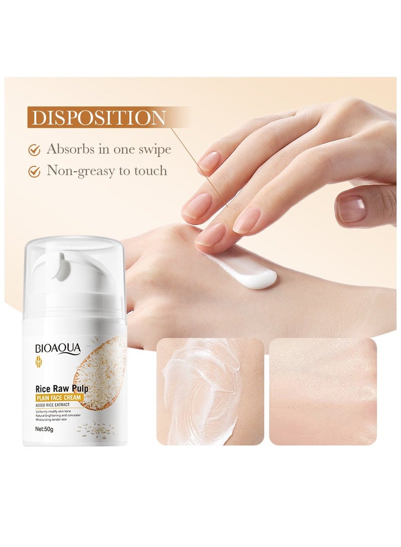 BIOAOUA Rice Raw Pulp Face Cream,Rice Original Cream,Brightening and Activating face cream,whitening and moisturizing,suitable for all skin types - Image 5