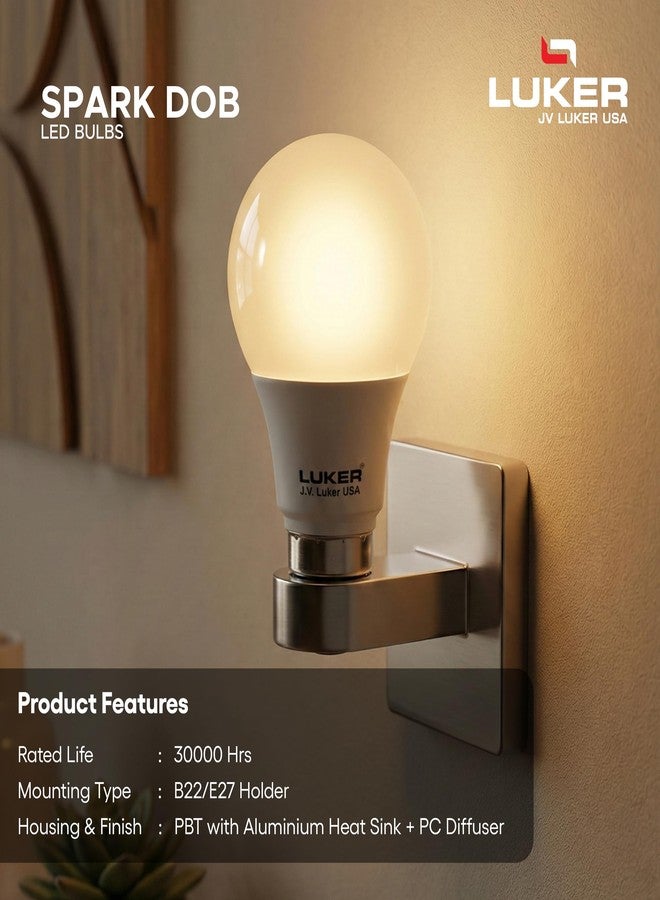 LUKER JVLuker 15W LED Bulb B22 Base Energy Efficient 2 Star Light 120 Degree Wide Beam Coverage High CRI Surge Protection Lights for Home and Office, 1 Year Warranty (Pack of 4, Warm White) - Image 4