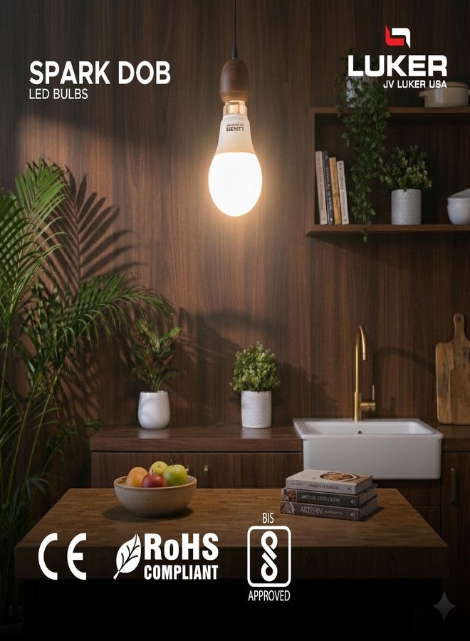 LUKER JVLuker 15W LED Bulb B22 Base Energy Efficient 2 Star Light 120 Degree Wide Beam Coverage High CRI Surge Protection Lights for Home and Office, 1 Year Warranty (Pack of 4, Warm White) - Image 5