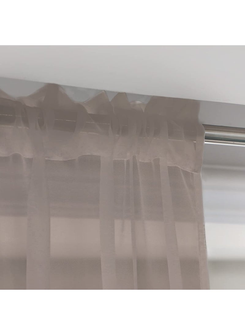 L&TEC Window Light Grey Sheer Curtains 60 Inches Width 63 Inches Long 2 Panels Sheer Curtains Clear Curtains Basic Rod Pocket Panel for Home Living Room Bedroom Kids Room Yard Patio Parlor Sliding  - Image 3