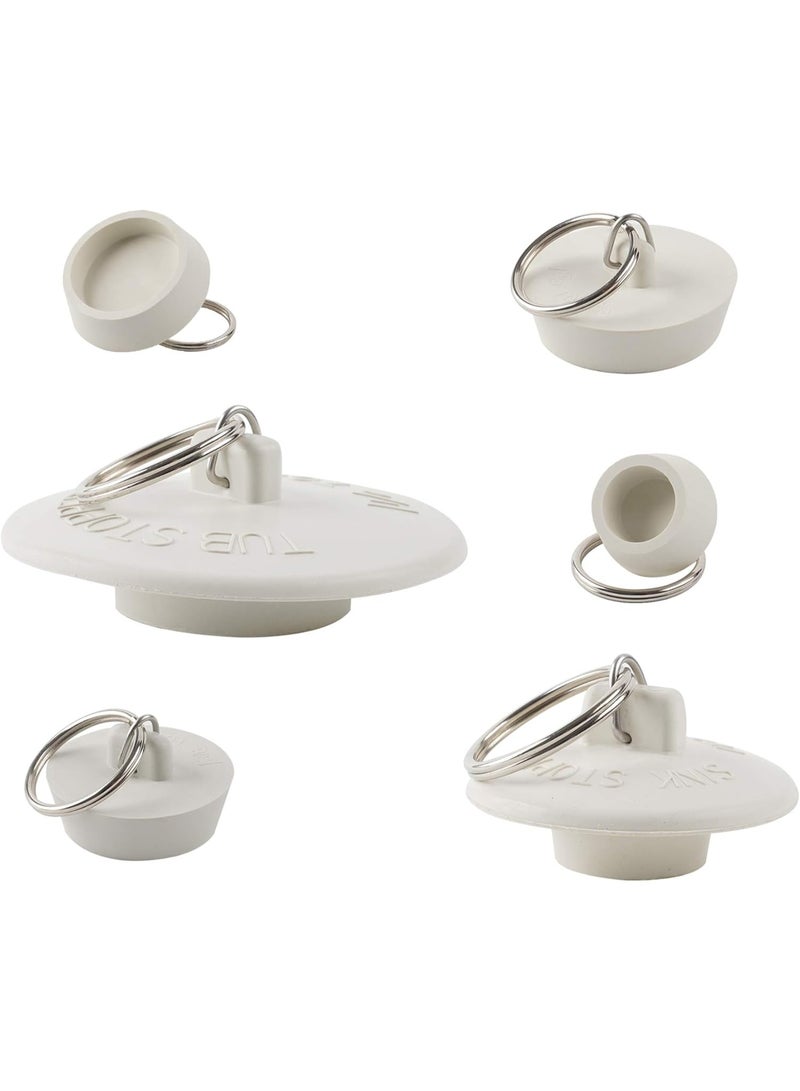 6 قطع سدادات تصريف مطاطية للمطبخ، مع حلبة سحب للمطبخ، حوض الاستحمام، الحمام والغسيل بمقاسات مختلفة - Image 1