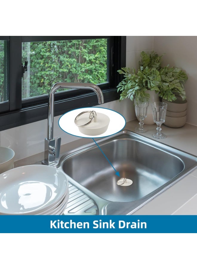 6 قطع سدادات تصريف مطاطية للمطبخ، مع حلبة سحب للمطبخ، حوض الاستحمام، الحمام والغسيل بمقاسات مختلفة - Image 2