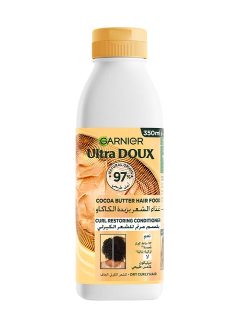 Ultra Doux Hair Food Curls Restoring Cocoa Butter Hair Food Conditioner for Dry Curly Hair 350ML