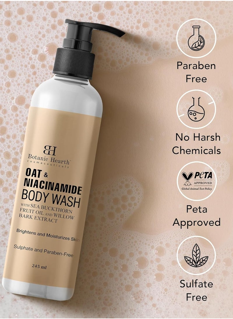 Botanic Hearth Botanic Hearth Oat & Niacinamide Body Wash | Moisturizing & Skin Whitening Body Wash Shower Gel | Sulfate & Paraben Free | for Women & Men | 245ml  - Image 2