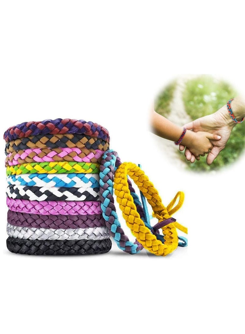 Captaintech Mosquito Repellent Bracelets, Individually Wrapped PU Leather Mixed Color Bands for Kids & Adults Outdoor Camping Fishing Traveling, Insect Killer Natural Ingredient 12 Pack - Image 1