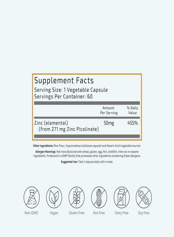 VTC VitaTradingCo. Zinc Picolinate, 60 Veggie Capsules - Image 2