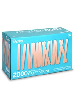 Darice Darice 2000 Pcs Popsicle Stick, 4.5" Natural Wood Craft Sticks Supplies, Ice-Cream Stick Pop, Ages 3+  - Image 1