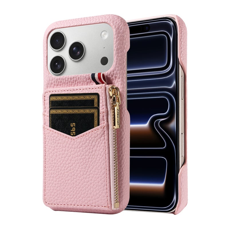 غطاء هاتف بTPU لـ iPhone 14 / 14 Plus / 14 Pro / 14 Pro Max باللون وردي بوظيفة حامل من مادة TPU مع تغطية كاملة وحامل بطاقات مع حامل قائم مع مقاوم للخدش للطاولة للمكتب المنزلي - Image 1