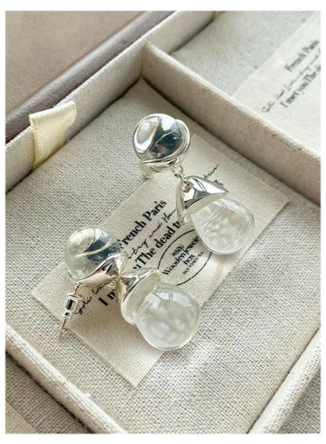 NeeMee Summer New Crystal Beaded Teardrop Earrings - Image 3