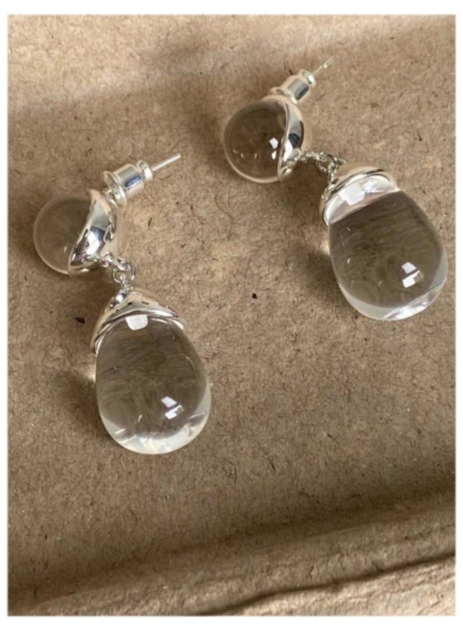 NeeMee Summer New Crystal Beaded Teardrop Earrings - Image 1