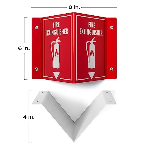 Sutter Signs 3D Fire Extinguisher Sign | Projecting Wall Mount Fire Safety Sign, 6" x 8" x 4" - Image 2