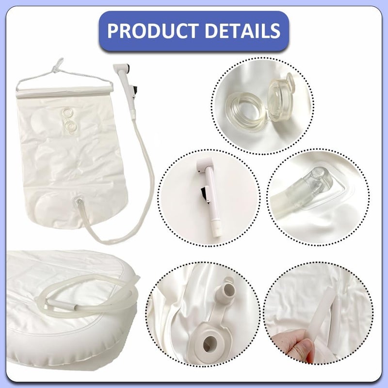 SunMelt Inflatable Shampoo Basin Set - Portable Bedside Shower System Hair Washing for Disabled Elderly Bed Easy, Bedridden, Pregnancy or Patient(4 Items Include) - Image 4