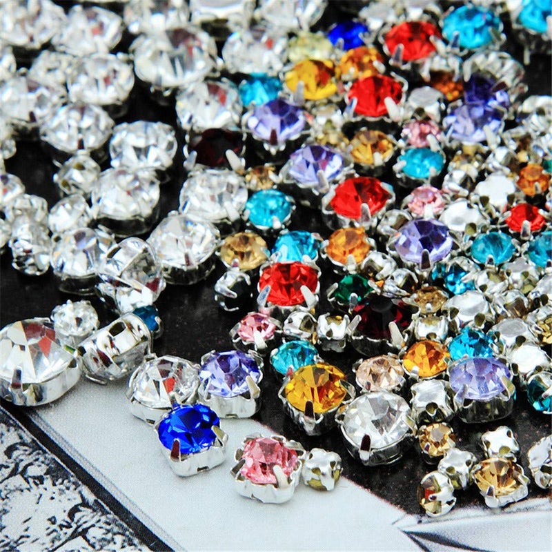 Choupee Sew On Rhinestones, Choupee 130PCS Sew On Glass Rhinestone Metal Back Prong Setting Sewing Claw Rhinestone Mixed Shapes for Costume, Clothes, Garments, Dress, Earring, Belt and Shoes - Image 4