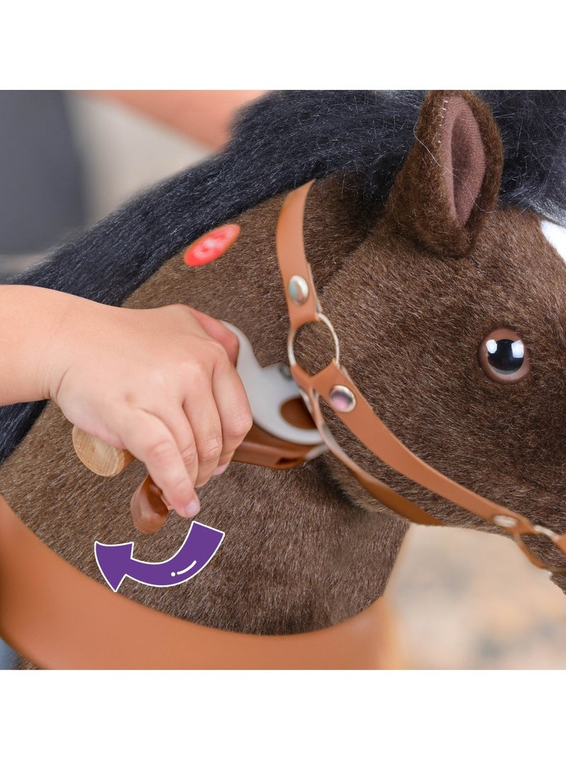 PonyCycle Official Licensed Kids Riding Horse Toy No Battery No Electricity Indoor and Outdoor best Gift for Kids 4 to 8 years-Choco Brown Medium - Image 2