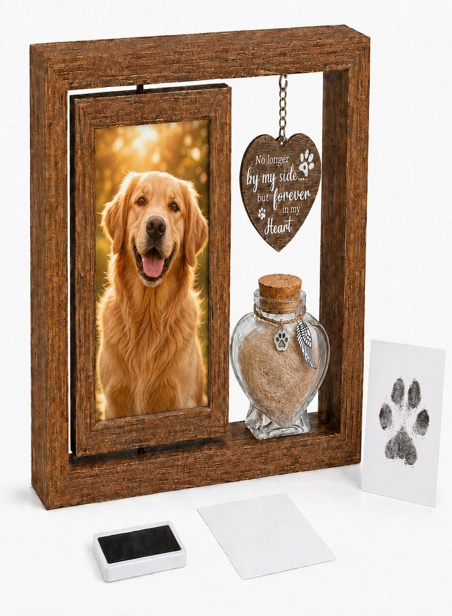 HOMSFOU Dog Memorial Gifts for Loss of Dog, Rotating 4×6 Pet Memorial Photo Frame - Image 1