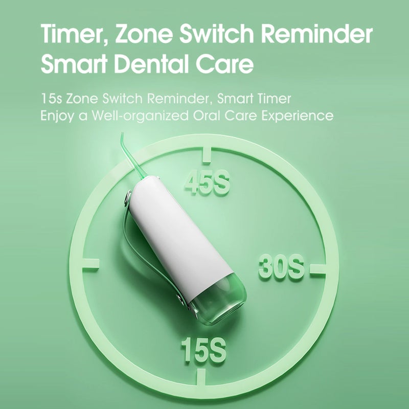 Water Flosser: 200ml Green Water Tank, 5 Adjustable Modes With Unique Sensitive Mode - IPX7 Waterproof, 4 Nozzles, Intelligent Timing For Sensitive Gums Oral Hygiene & Gum Health - Image 2