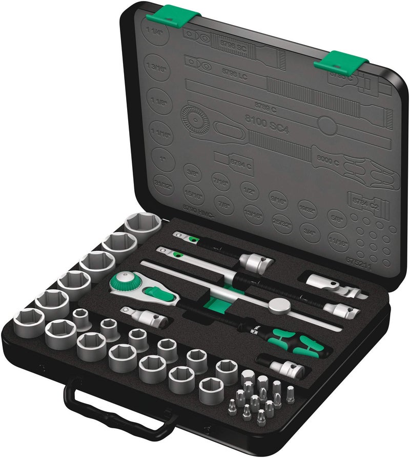 Wera 5003647001 Zyklop 8100 SC 4 12Inch SAE Ratchet Set 38Piece - Image 2