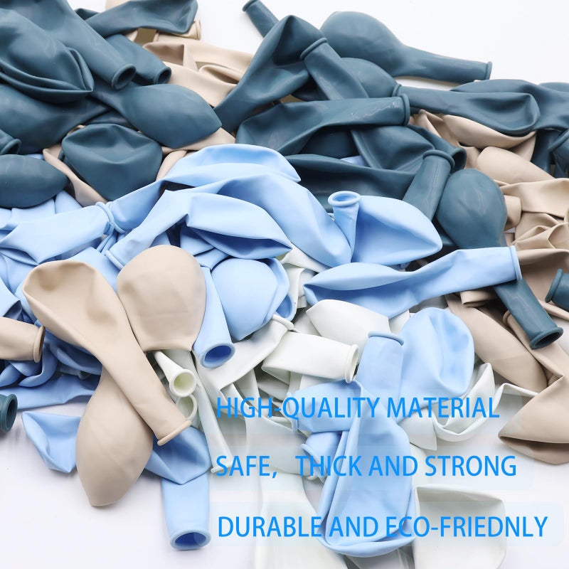 Vztipki Dusty Blue Balloon Garland Kit - 167pcs Balloon Arch kit with Dusty Blue, Sand White, White Balloons - Perfect for Baby-shower Wedding Boy Birthday Party Decoration - Image 3