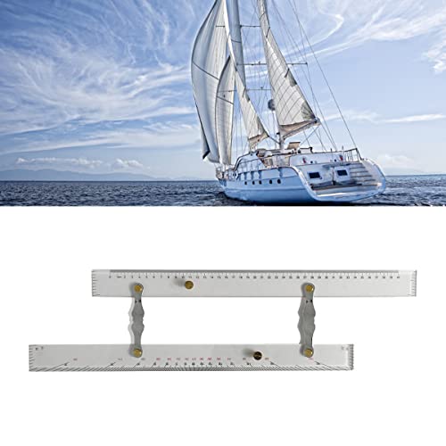 Naroote Marine Navigation Parallel Ruler, High Accuracy Clear Scale Mapping Points to Pull Parallel Ruler 450mm, Nautical Charts Parallel Ruler for Drawing (450mm) - Image 3