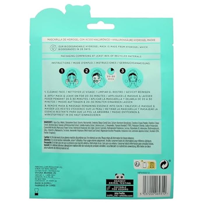 Oh K! Hydrogel Mask - Moisturizing Face Mask Sheet - Hydrating Face Sheets - Rich in Hyaluronic Acid, Niacinamide - Korean Skincare - 1 Pc - Image 2