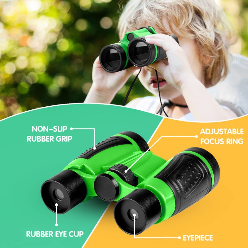 INNOCHEER طقم استكشاف الأطفال من INNOCHEER وطقم صيد الحشرات وبدلة السفاري، مجموعة استكشاف خارجية مع قبعة، سترة، شبكة فراشات وكتاب حشرات للأولاد والبنات من 3-12 سنة (أخضر تمويهي) - Image 5