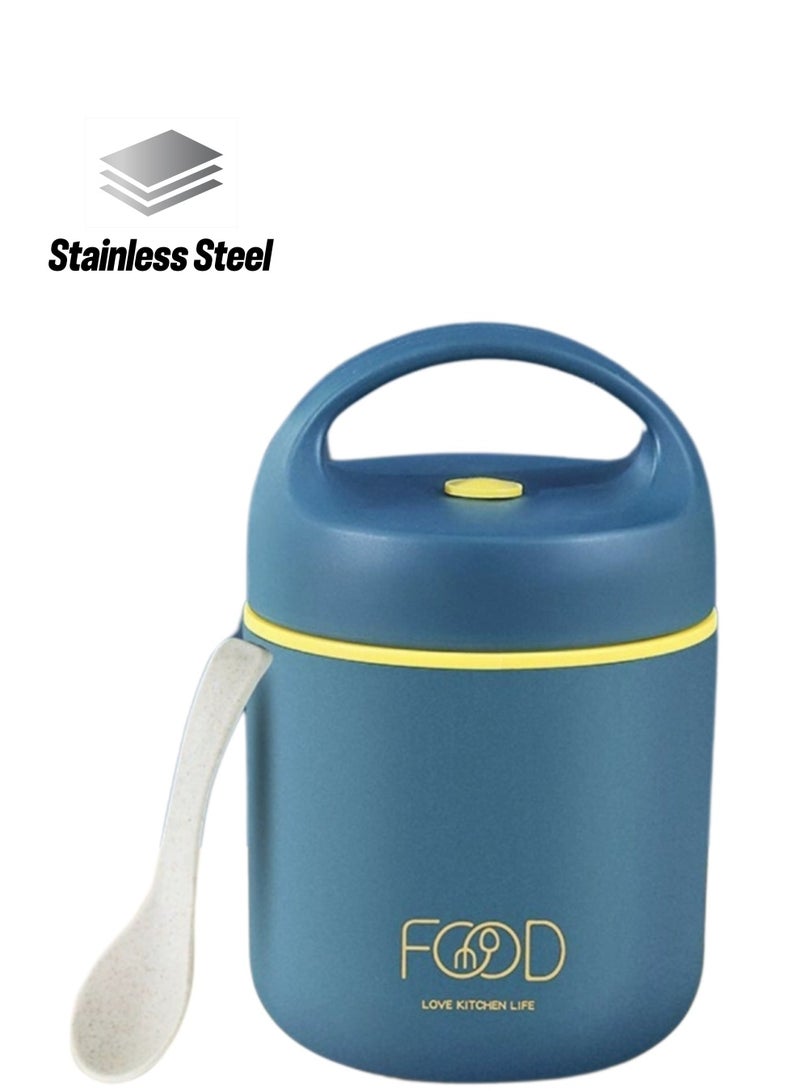 Food Jar, 460 ML/15.5 OZ, Stainless Steel Soup Container, Thermal Insulated, Food Storaged container Travel Flask for kids and Adults With Spoon - Image 1