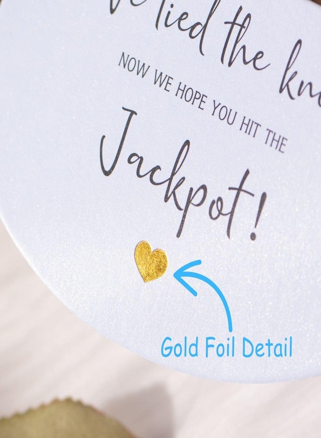 Puremigo 100 Pack Lottery Ticket Holders Wedding Favor Idea, Luxury Gold Foil Design, Lottery Ticket Wallet, Wedding Favors, We Tied the Knot Now We Hope You Hit the Jackpot - Image 2