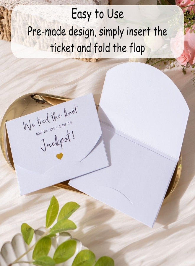 Puremigo 100 Pack Lottery Ticket Holders Wedding Favor Idea, Luxury Gold Foil Design, Lottery Ticket Wallet, Wedding Favors, We Tied the Knot Now We Hope You Hit the Jackpot - Image 3