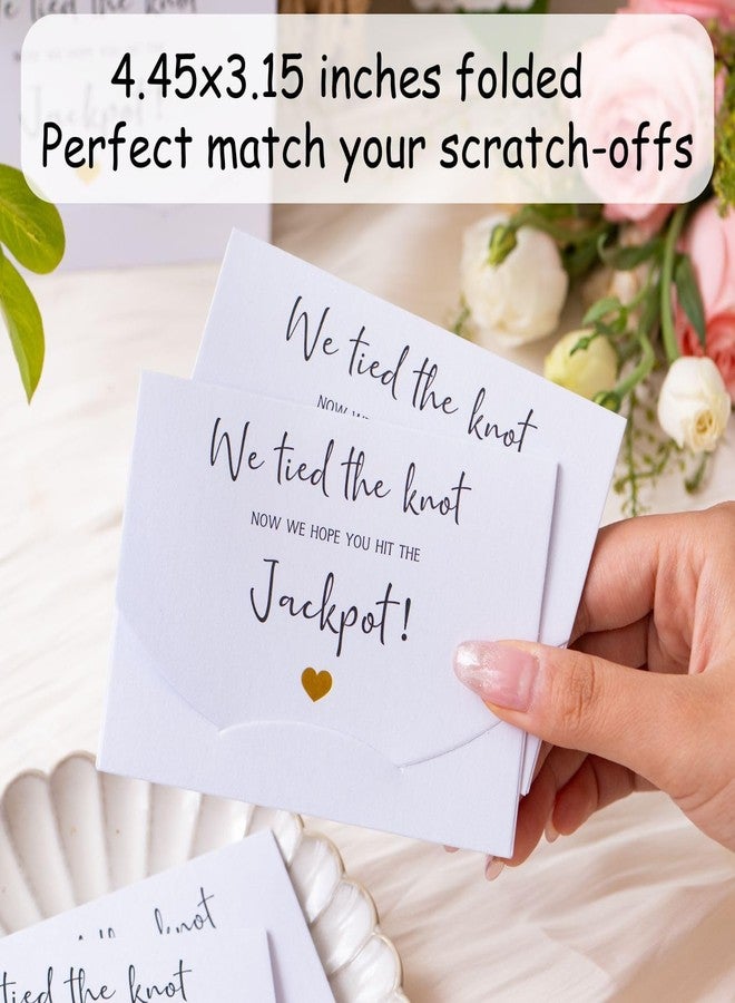 Puremigo 100 Pack Lottery Ticket Holders Wedding Favor Idea, Luxury Gold Foil Design, Lottery Ticket Wallet, Wedding Favors, We Tied the Knot Now We Hope You Hit the Jackpot - Image 4