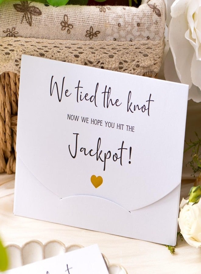 Puremigo 100 Pack Lottery Ticket Holders Wedding Favor Idea, Luxury Gold Foil Design, Lottery Ticket Wallet, Wedding Favors, We Tied the Knot Now We Hope You Hit the Jackpot - Image 1