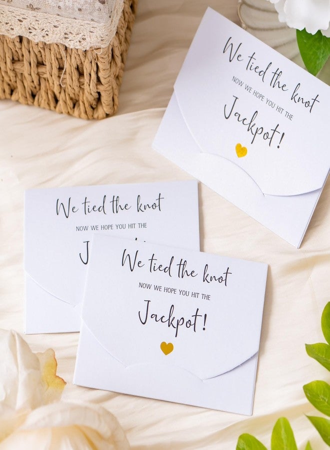 Puremigo 100 Pack Lottery Ticket Holders Wedding Favor Idea, Luxury Gold Foil Design, Lottery Ticket Wallet, Wedding Favors, We Tied the Knot Now We Hope You Hit the Jackpot - Image 5