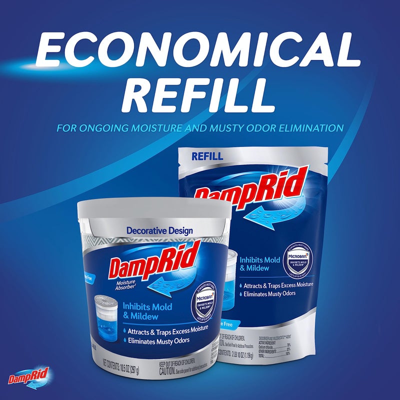 DampRid Refill Bag, 42 oz., 4-Pack - Fragrance Free Moisture Absorbers for Rooms with Excess Humidity, Long-Lasting, Inhibits Mold & Mildew - Image 2