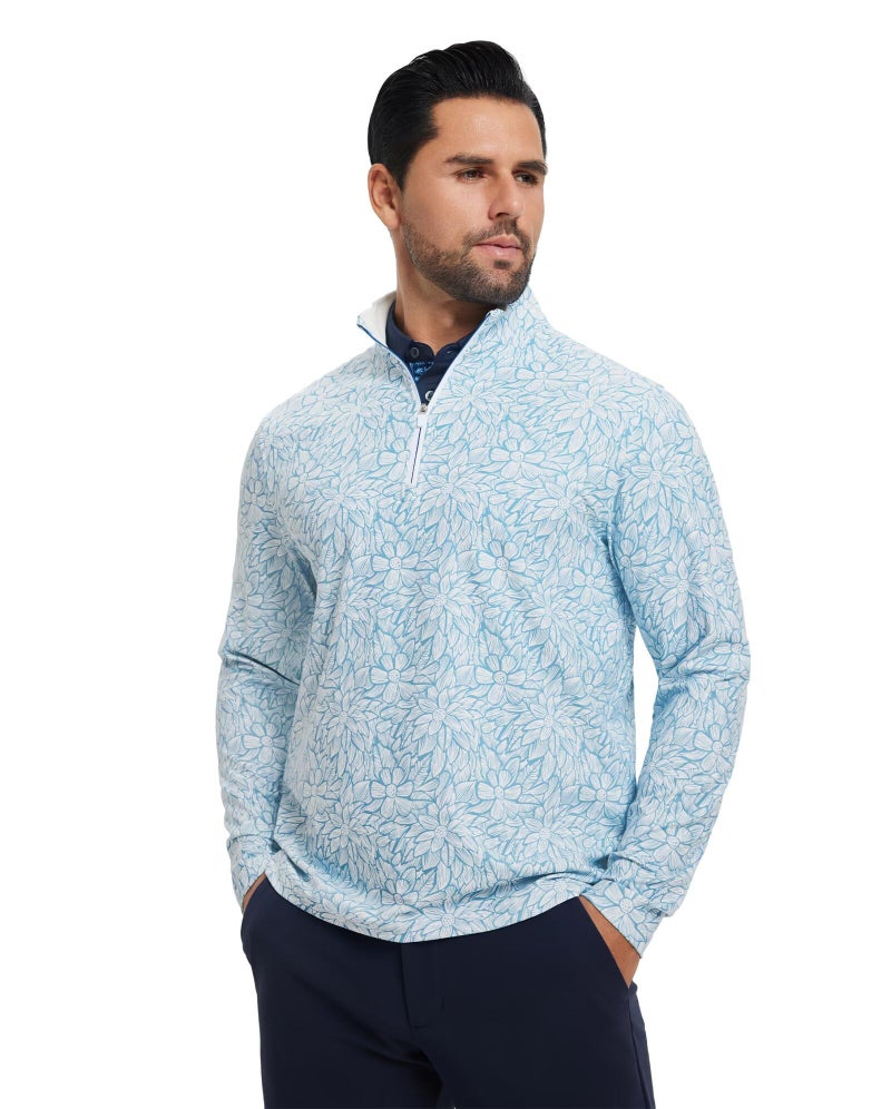 M MAELREG Mens Pullover Quarter Zip Golf Sport Casual Long Sleeve Fishing Half Zip Pullover Sweatshirts for Men - Image 2