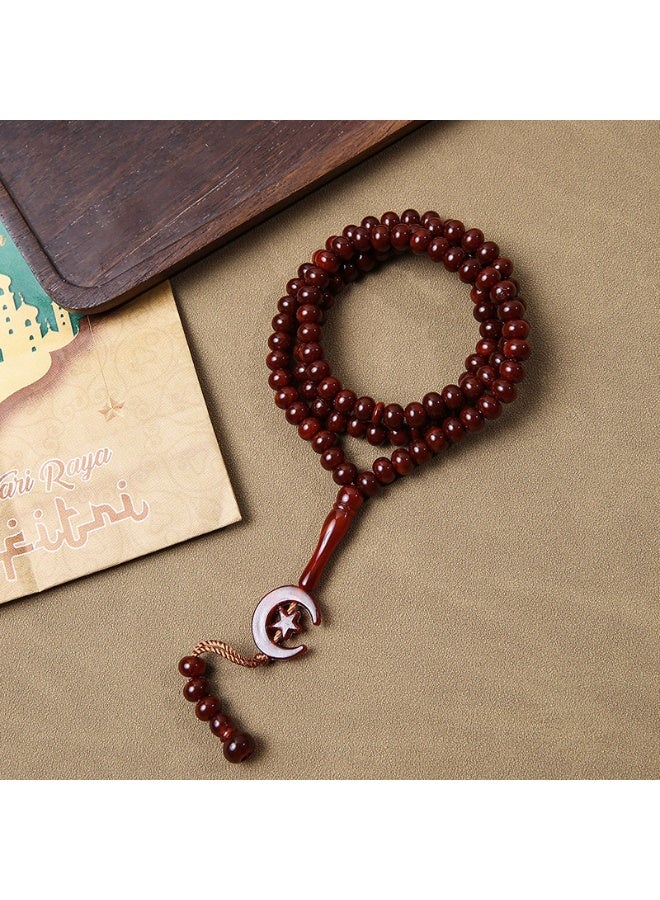 NIBEMINENT 99 Muslim Prayer Beads Reddish-brown/9mm 