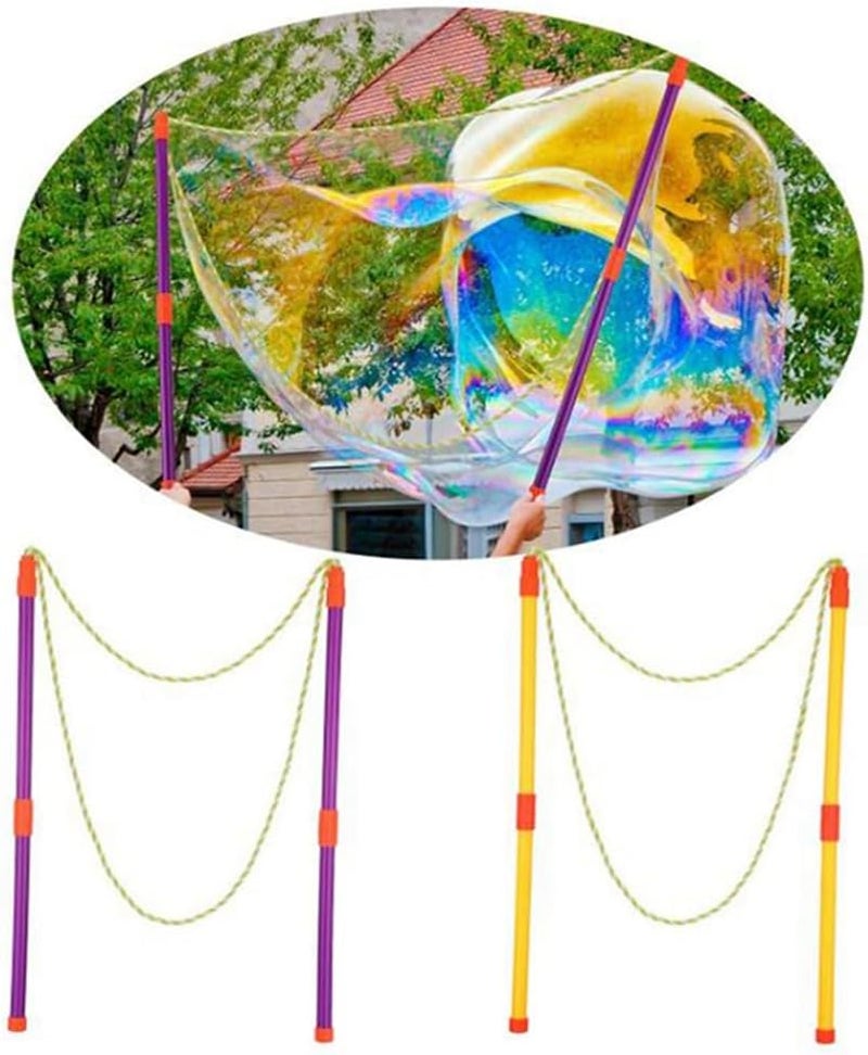 Large Bubble Tool: Detachable Double-Pole Design, Sturdy Materials, Portable Roll-Up Rope - Easy-To-Use No-Battery Giant Bubble Maker For Kids Teens Adults Outdoor Park Beach Backyard Play - Image 5