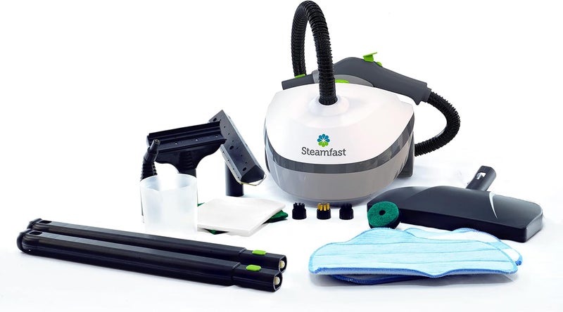 Steamfast Steamfast SF370 Canister Cleaner with 15 AccessoriesAllNatural ChemicalFree Pressurized Steam Cleaning for Most Floors Counters Appliances Windows Autos and More 64 inches White  - Image 1