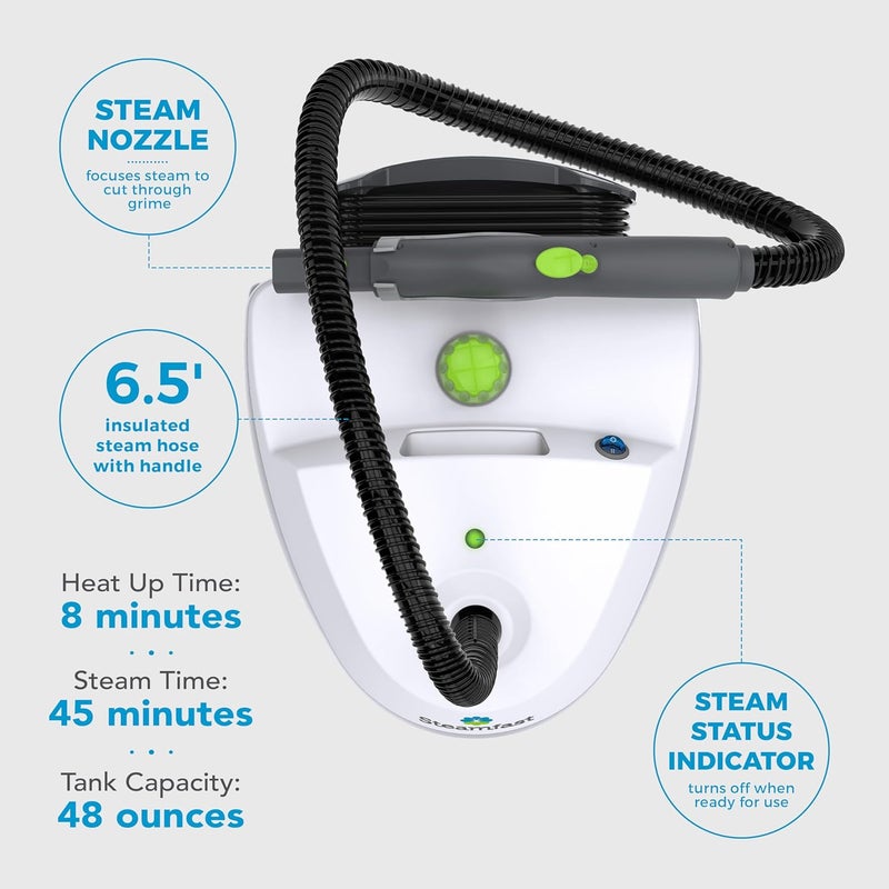 Steamfast Steamfast SF370 Canister Cleaner with 15 AccessoriesAllNatural ChemicalFree Pressurized Steam Cleaning for Most Floors Counters Appliances Windows Autos and More 64 inches White  - Image 4
