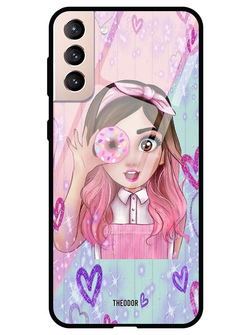 Theodor Protective Tempered Glass Case Cover Samsung Galaxy S21  Donut Love - Image 1