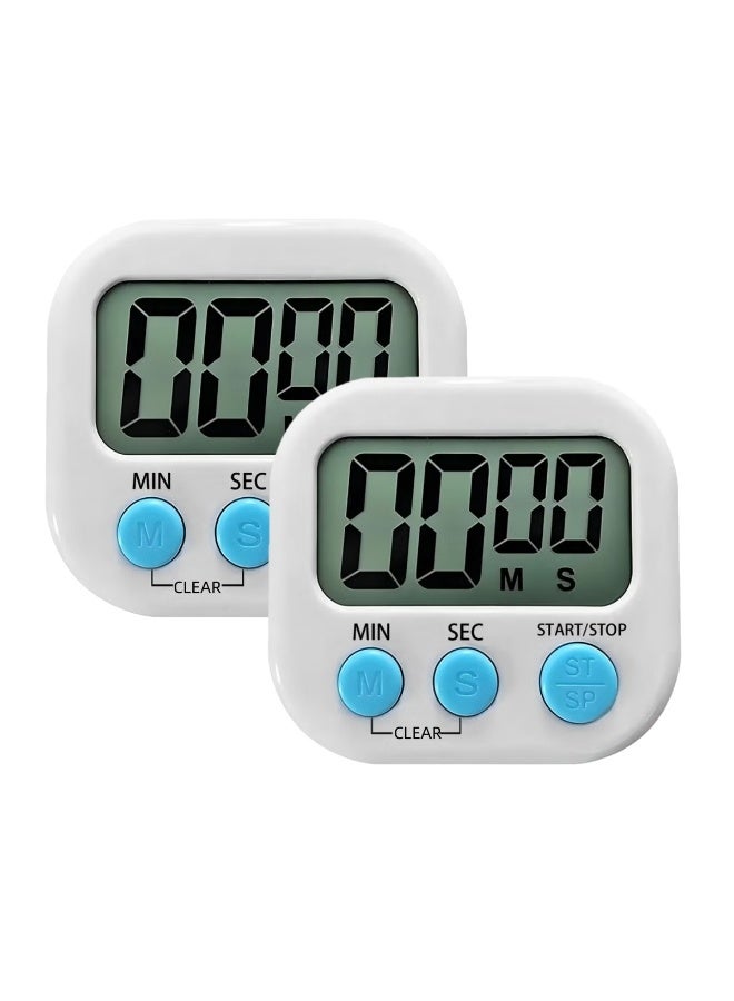 Kibee 2 Pack LED Digital Kitchen Countdown Magnetic Timer White - Image 1
