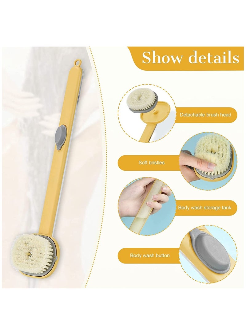 Long Handle Bath Massage Cleaning Brush with Soap Dispenser, Back for Shower, Exfoliating Storable Body Wash - Image 2