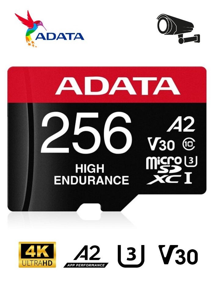 ADATA - ADATA High Endurance 256GB microSDXC/SDHC UHS-I Card For Video Monitoring CCTV - Image 1