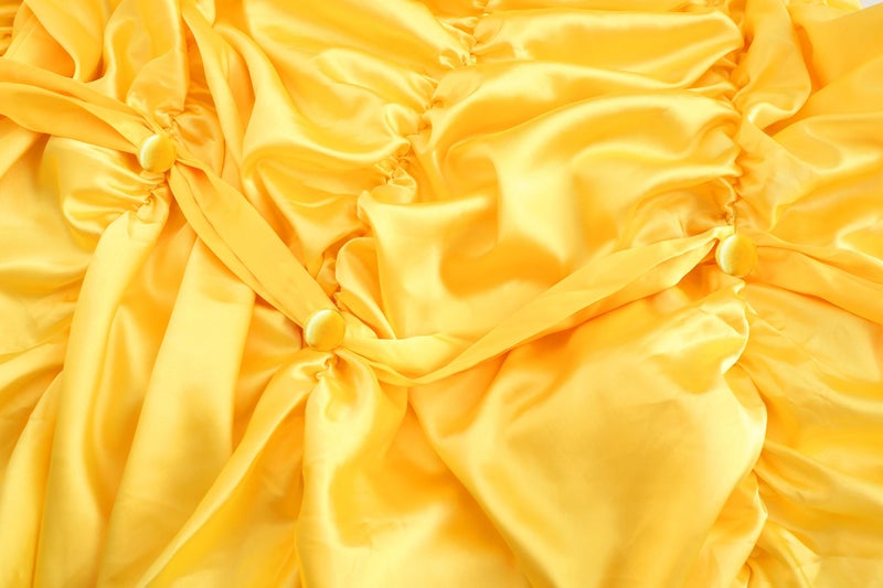Akokvlar Yellow Princess Costume for Women Adult Halloween Party Dress (Yellow, Medium) - Image 5