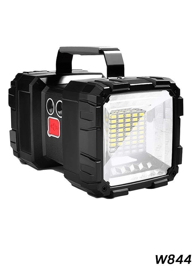 Ultra-Bright Rechargeable LED Spotlight & Floodlight W844 – Dual-Sided Portable Work Lamp 178×132×102mm, 7 Light Modes (High/Medium/Low + Red/Blue Strobe), USB Charging, Battery Indicator, Handle Grip, Waterproof Torch for Camping, Car Repair & Outdoor Use - Image 1